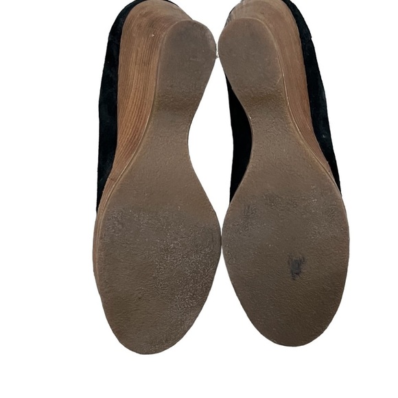 KORS Michael Kors Black Suede Platform Mary Jane Wedge Heels Size 8 Women's - Picture 8 of 8